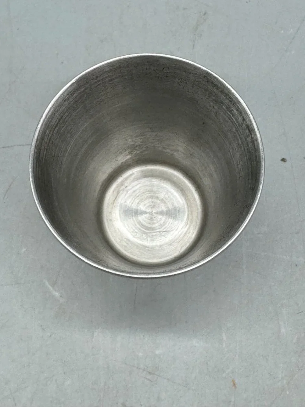 Vintage Aluminum Cup With Red Graphic 